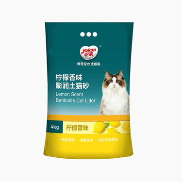 怡亲Yoken 柠檬香型膨润土猫砂 4kg 双重去味