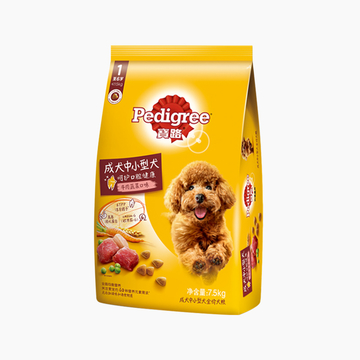 宝路Pedigree 牛肉蔬菜中小型成犬粮 7.5kg 小图 (0)