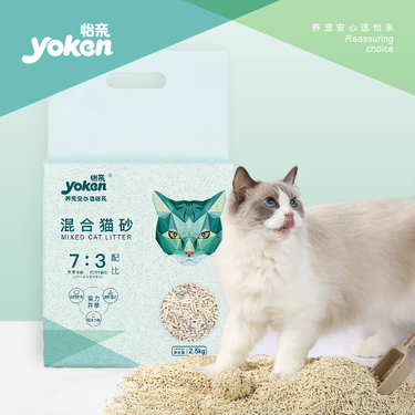 怡亲 混合豆腐猫砂 2.5kg 颗粒紧实 快速结团